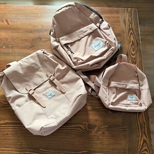 Hershel Ash Rose Backpack Trio
